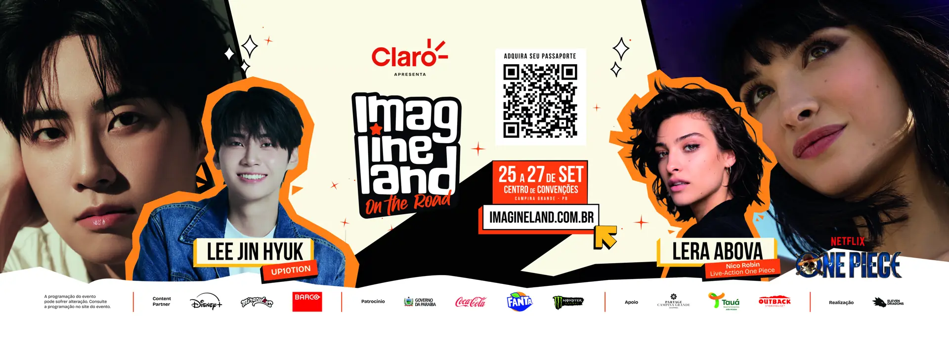 Lee Jin Hyuk, do UP10TION, e Lera Abova, a Nico Robin do live-action de One Piece, no Imagineland 2026