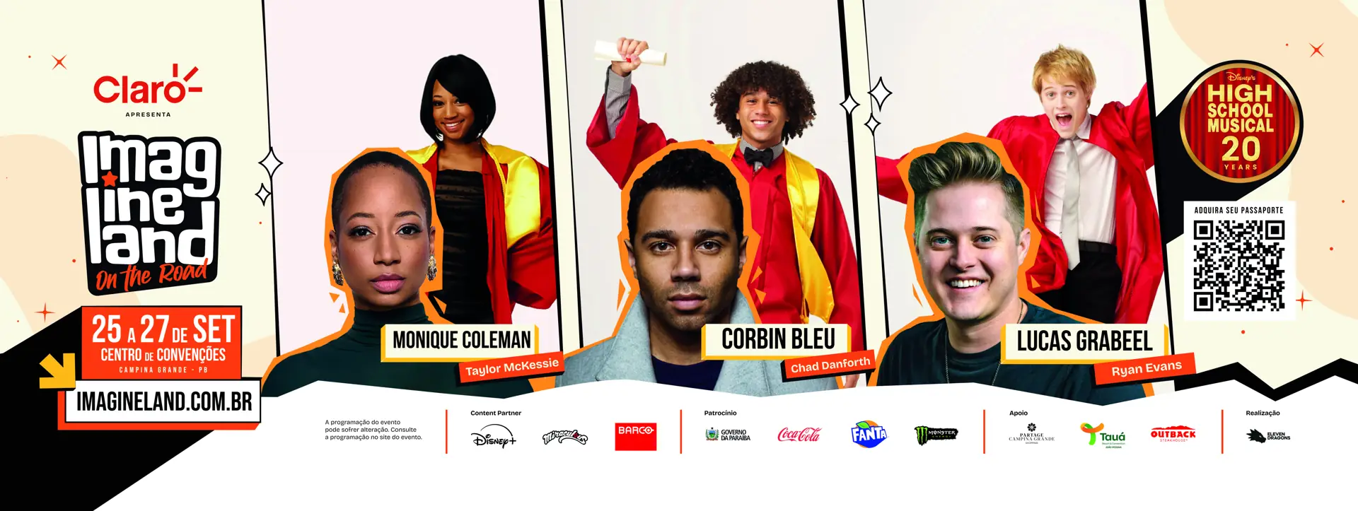 High School Musical 20 anos no Imagineland 2026: Monique Coleman, Corbin Bleu e Lucas Grabeel